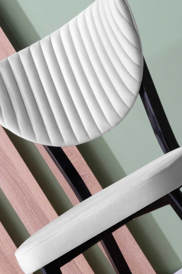 VIANEM Kütük Desenli MDF Elma Mutfak Masa Takımı 6 Sandalyeli Salon Yemek Masa Takımı - 4