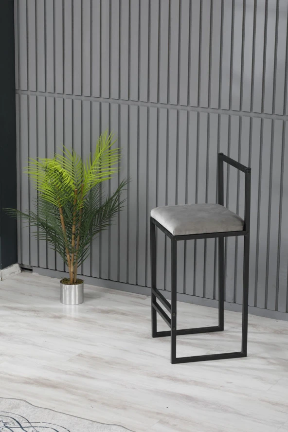 VIANEM 2li Bar Sandalyesi Masa Takımı - Siyah Mermer Desen Masa - Resim 3