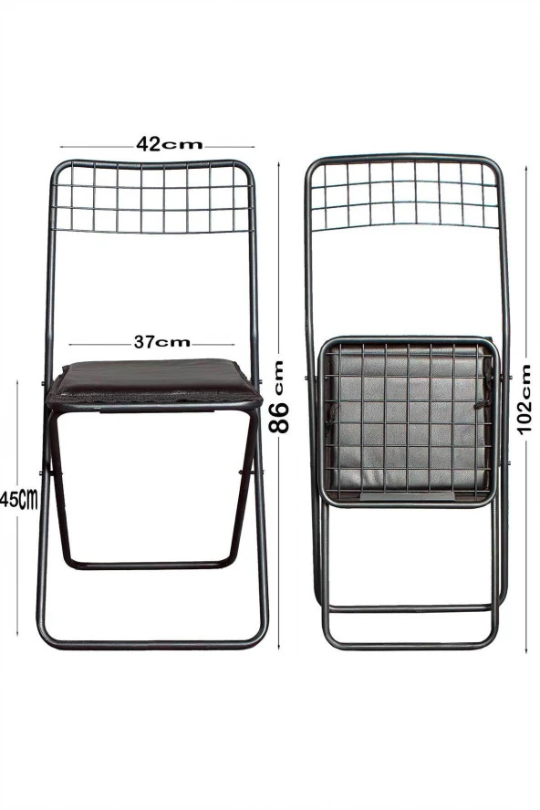 VIANEM Portatif 4'lÜ Sandalye 60x120 Masa Takımı Mutfak Bahçe Balkon Masa Takımı - Resim 7