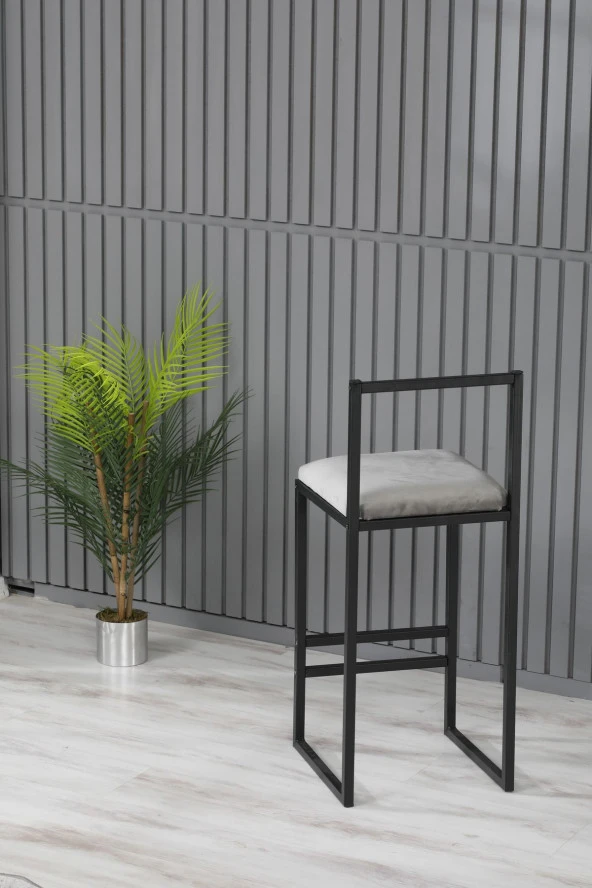 VIANEM 2li Bar Sandalyesi Masa Takımı - Siyah Mermer Desen Masa - Resim 4