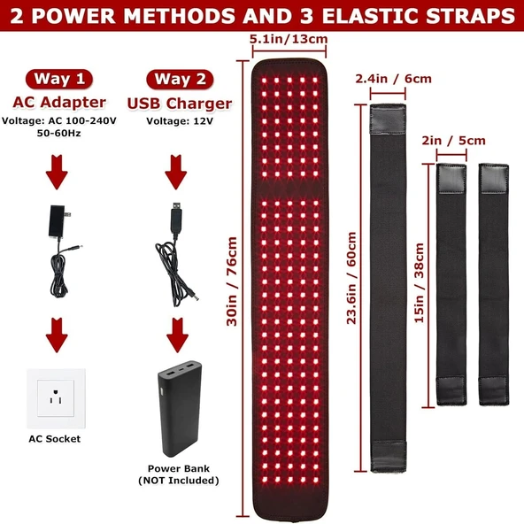 CAMECO Kızılötesi Işık Terapi Kemeri - 640nm-660nm-880nm - 4