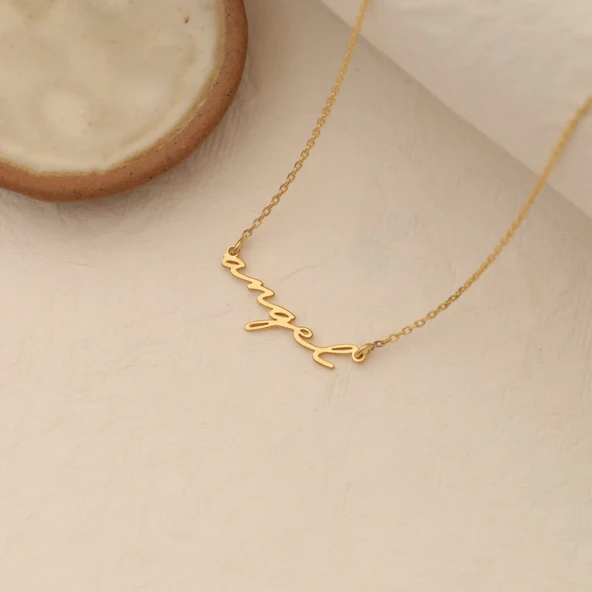 14 Ayar Mikron Altın Kaplama Kişiye Özel İsim Kolye - CN00265 ürün görseli 1