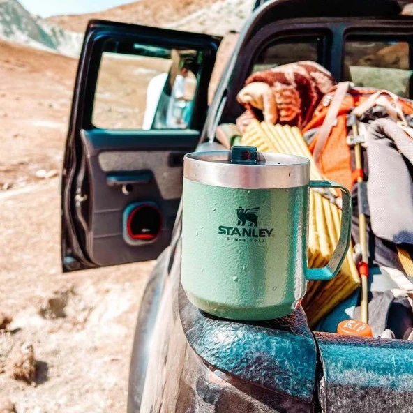 The Legendary Camp Mug Kapaklı Termos Bardak 0.35L 12oz - Hammertone Green - 5