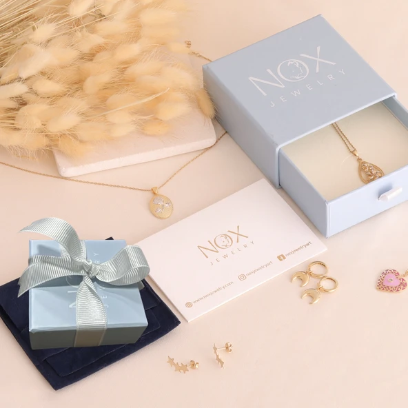 14 Ayar Altın Mikron Kaplama Lotus Çiçeği Gümüş Kolye - CN00257 - Resim 6