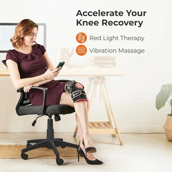 LifePro Titreşimli Kırmızı ve Yakın Kızılötesi Işık Terapisi Diz Desteği - 4