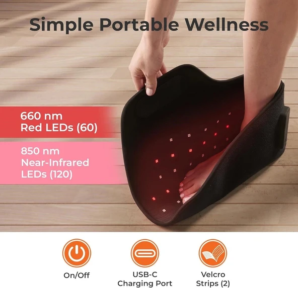 LifePro Kırmızı ve Yakın Kızılötesi Işık Terapisi Ayak ve Ayak Bileği Desteği - 2