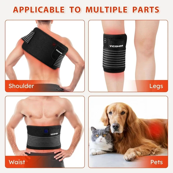 Viconor Vücut Konforu için Kırmızı Işık Terapi Kemeri - Kablosuz App Kontrol - 3