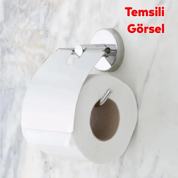 WC Tuvalet Kağıtlık Aparat Kapalı Kağıt Standı Paslanmaz Metal Sağlam Vidalı Krom Renk - 2