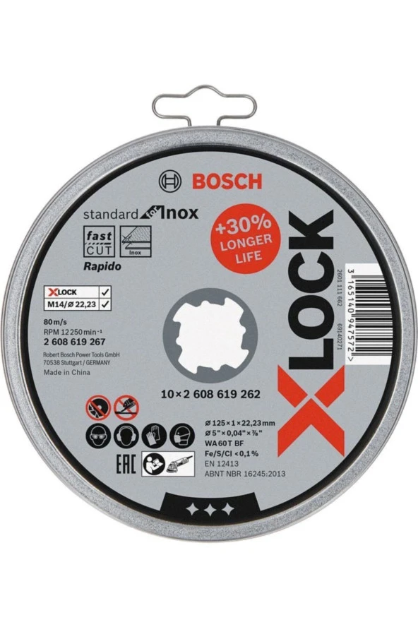Bosch X-LOCK SDInoxR KesmeTaşı125*1mmDüz10lu - 2