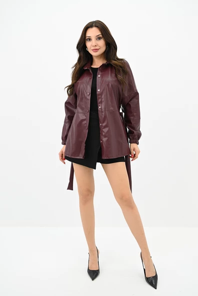 Kadın Suni Deri Tunik 1699-24 - 6