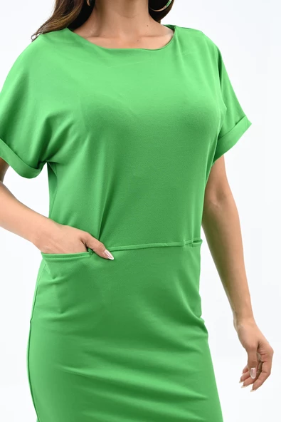 Kadın Kısa Kollu Cep Detaylı Elbise 5221-24 - 11
