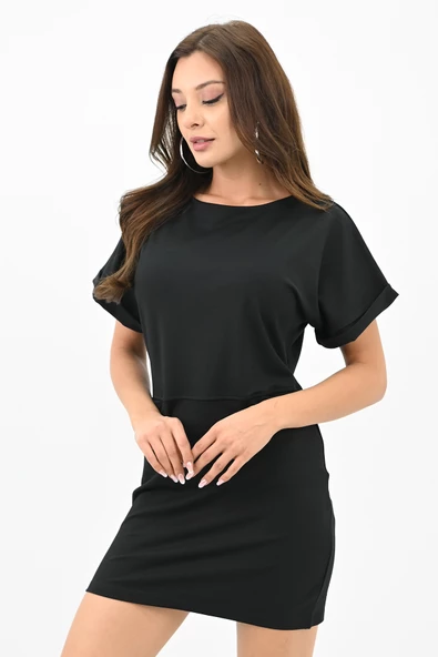 Kadın Kısa Kollu Cep Detaylı Elbise 5221-24 - 4