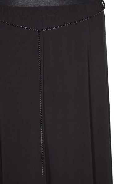 Eray Kadın Tuba Battal Beden Sandy Kumaş Astarsız Siyah Etek - Resim 3