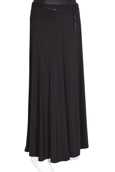 Eray Kadın Tuba Battal Beden Sandy Kumaş Astarsız Siyah Etek - Resim 2