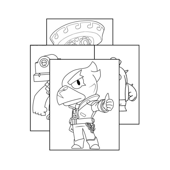 Brawl Stars Boyama Kitabı - Brawl Stars Karakter Figür Boyamaları - Brawl Stars Figür - Brawl Stars - 3