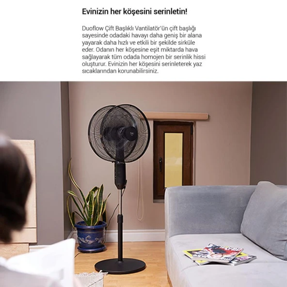 Fakir DuoFlow Çift Başlıklı Uzaktan Kumandalı Ayaklı Vantilatör - 8
