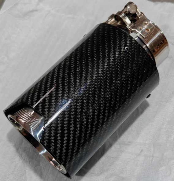 AKRAPOVİÇ Akrapoviç egzoz ucu parlak karbon bmw m logolu 90mm - 2