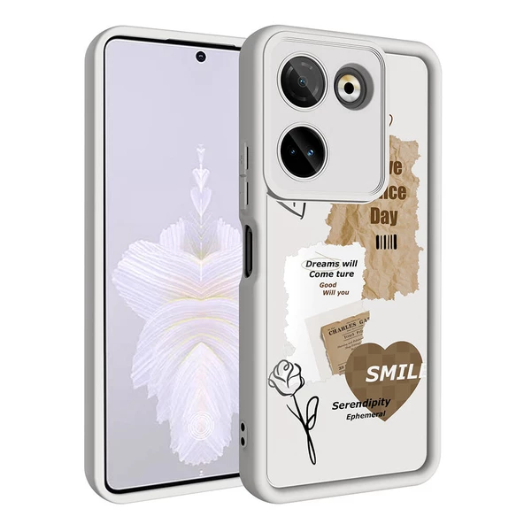 Tecno Camon 20 Pro 4G Kılıf Kamera Korumalı Baskılı Arka Yüzey Klas Kapak - 4