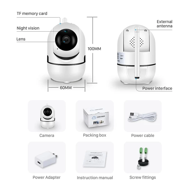 Hafıza Kartlı Wifi Kamera Bebek Telsiz Kamera Hareket Algılama İle İzleme Ses Dinleme - 6