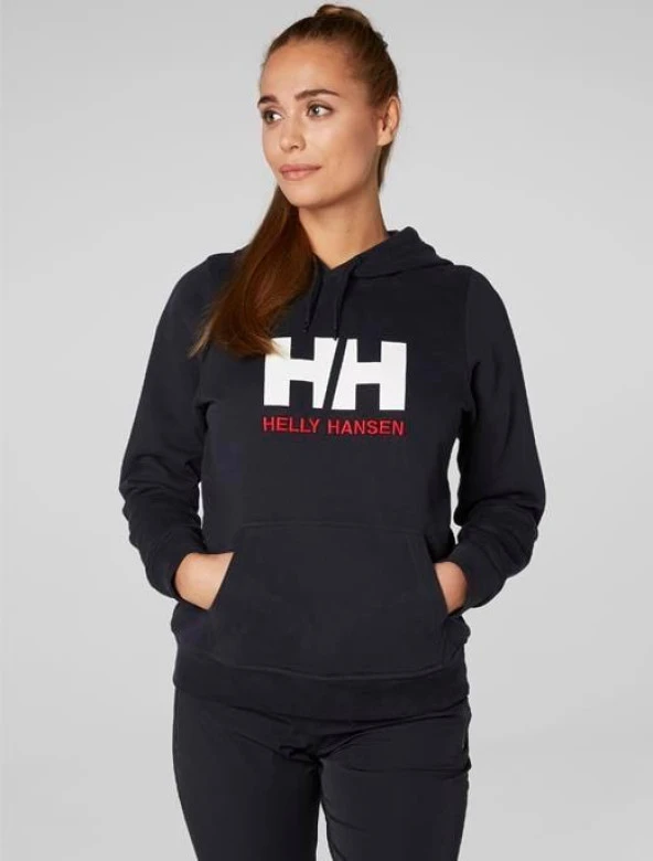 Helly Hansen W Hh Logo Kapüşonlu Kadın Sweatshirt - Lacivert