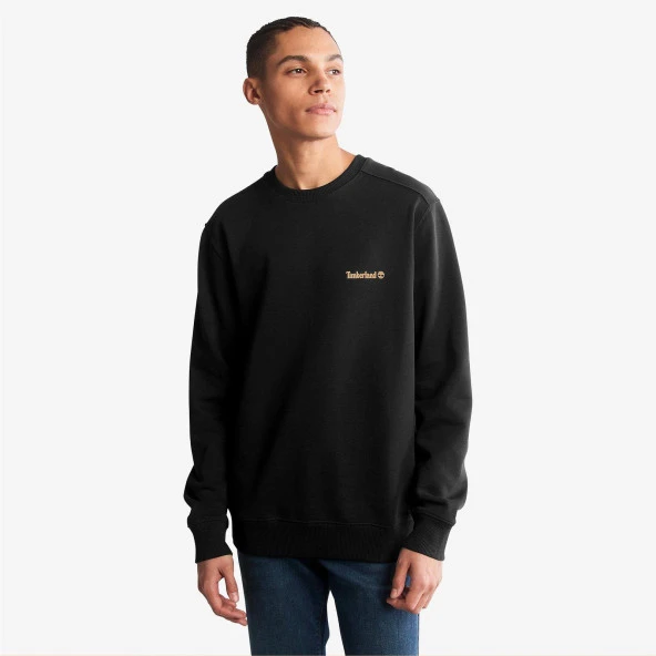 Small Logo Print Crew Neck Sweatshirt - BLACK