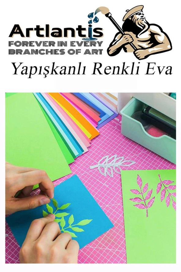 Yapışkanlı Eva 50x70 cm 10 Renk 1 Paket Yapışkanlı Eva Süngeri 10'lu Okul Kreş Anasınıfı Elişi Etkinlikleri - 5