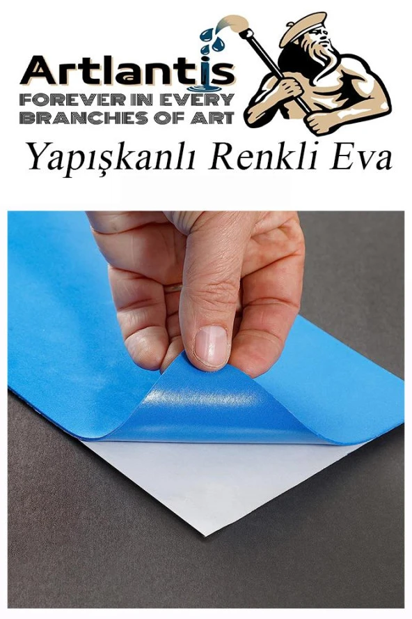Yapışkanlı Eva 50x70 cm 10 Renk 1 Paket Yapışkanlı Eva Süngeri 10'lu Okul Kreş Anasınıfı Elişi Etkinlikleri - 6
