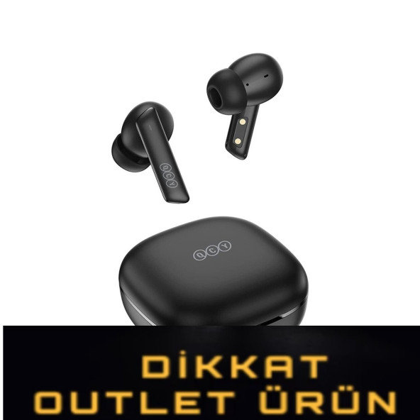 QCY HT05 Melobuds ANC 6 Mikrofon Bluetooth 5.2 Kablosuz Kulaklık Siyah Aktif Gürültü Engelleme