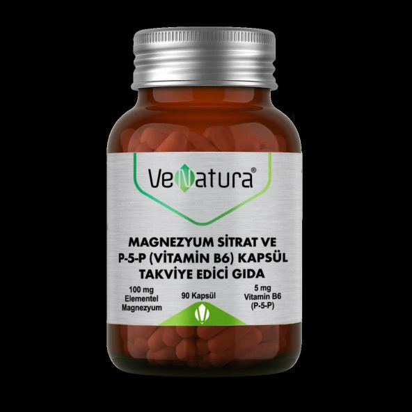 VeNatura Magnezyum Sitrat ve P5P (Vitamin B6) 90 Kapsül