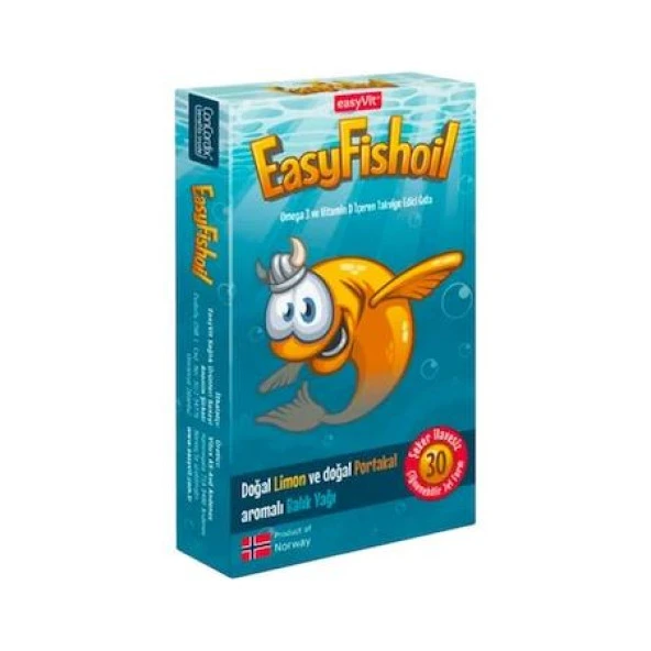 EasyFishoil Omega 3 ve Vitamin D İçeren Takviye Edici Gıda 45 gr
