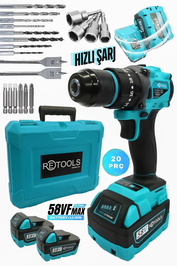 RETOOLS PROFESYONEL 10MM VİDALAMA MAVİ