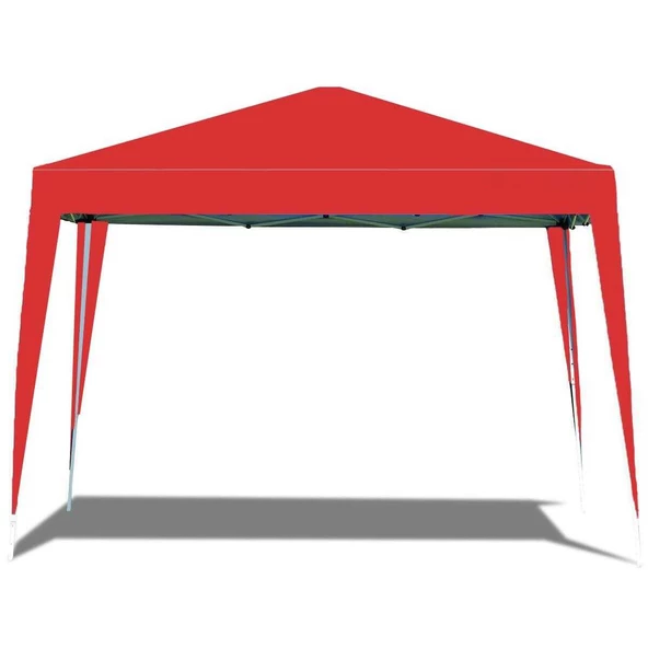 Gazebo Çardak Bahçe Kamelyası Gölgelik 240 x 240 Cm Tente Kırmızı