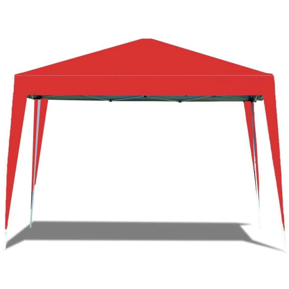 Gazebo Çardak Bahçe Kamelyası Gölgelik 300 x 300 Cm Tente Kırmızı