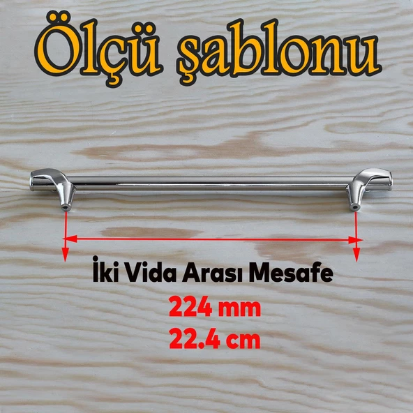 Prade 224 mm Krom Metal Kulp Mobilya Çekmece Mutfak Dolap Kapak Kulpları Dolabı Kulbu Kulpu - 2
