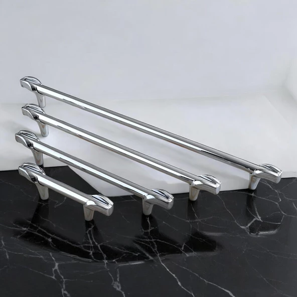 Prade 224 mm Krom Metal Kulp Mobilya Çekmece Mutfak Dolap Kapak Kulpları Dolabı Kulbu Kulpu - 4