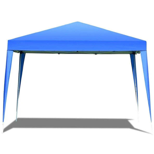 Gazebo Çardak Bahçe Kamelyası Gölgelik 240 x 240 Cm Polyester Tente Mavi