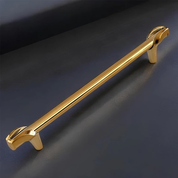 Prade 192 mm Gold Altın Metal Kulp Çekmece Mobilya Mutfak Dolap Kapak Kulpları Dolabı Kulbu Kulpu - 6