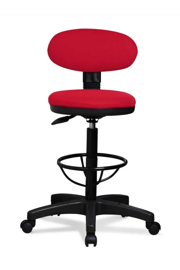 Bar Sandalyesi Sırtlı Beratta Model Kırmızı - 4