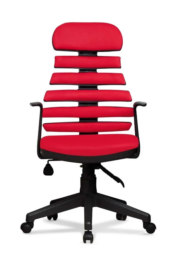 Ev ve Ofis Çalışma Sandalyesi Bilgisayar ve Yönetici Koltuğu Zebra Model Kırmızı