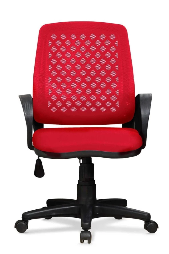Ev ve Ofis Çalışma Sandalyesi Bilgisayar ve Sekreter Koltuğu Petek Model Kırmızı