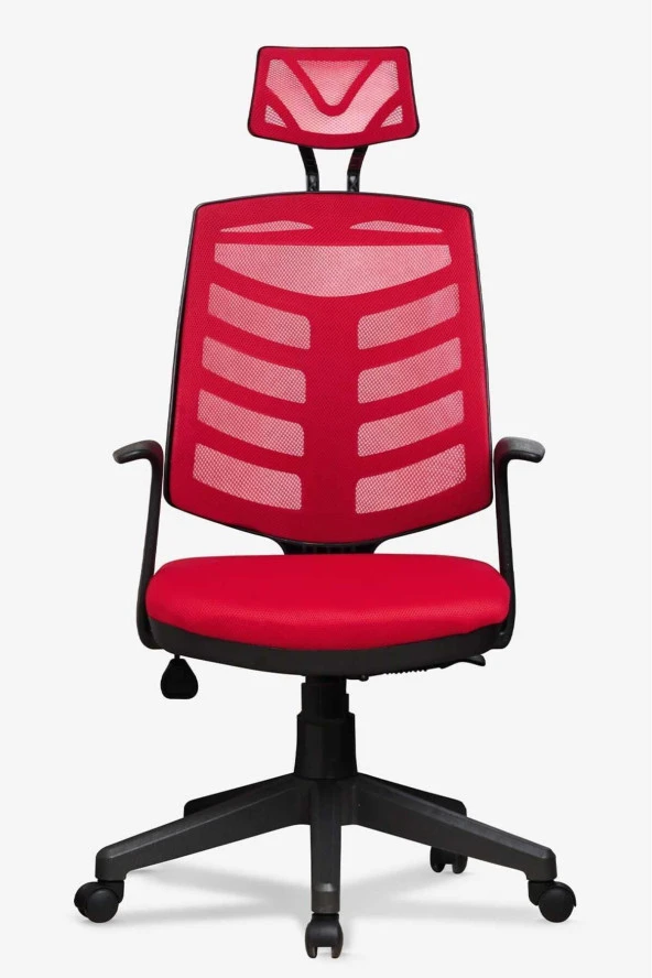 Ev ve Ofis Çalışma Sandalyesi Bilgisayar ve Yönetici Koltuğu Piramit Model Kırmızı