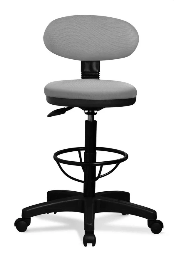 arenzo Bar Sandalyesi Sırtlı Baretta Model Gri