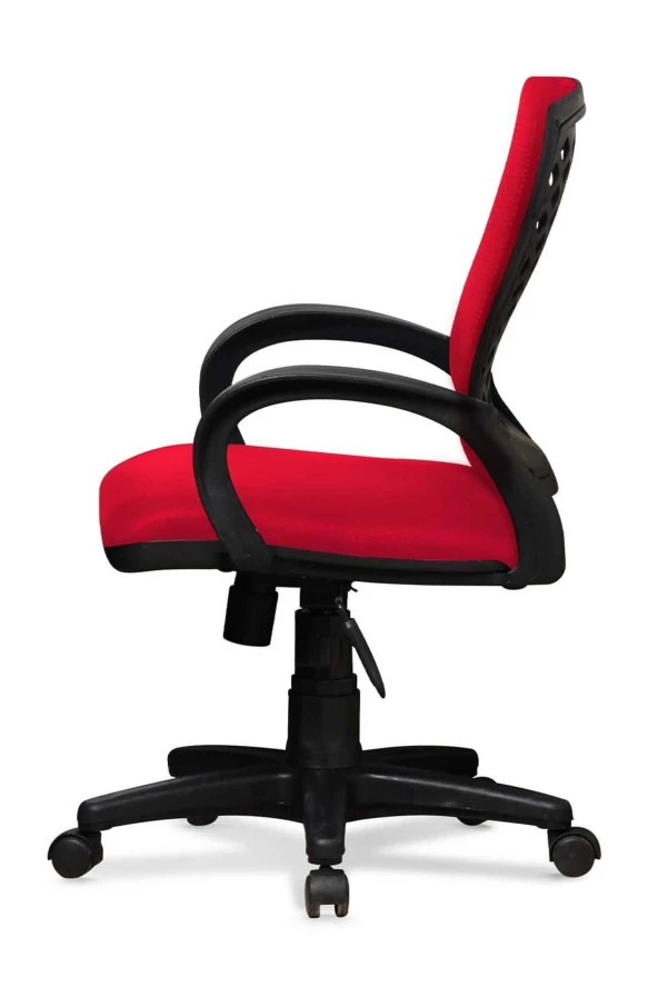 Ev ve Ofis Çalışma Sandalyesi Bilgisayar ve Sekreter Koltuğu Petek Model Kırmızı - 2