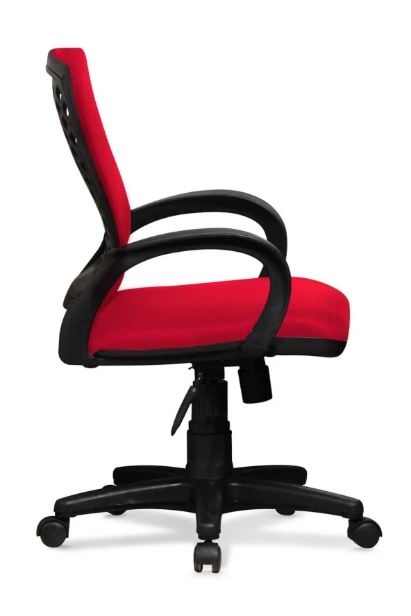 Ev ve Ofis Çalışma Sandalyesi Bilgisayar ve Sekreter Koltuğu Petek Model Kırmızı - 3