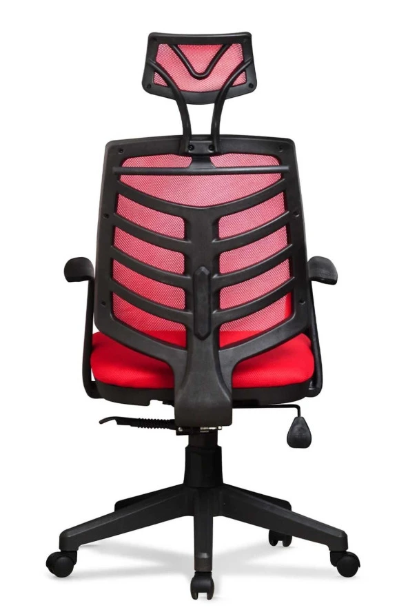 Ev ve Ofis Çalışma Sandalyesi Bilgisayar ve Yönetici Koltuğu Piramit Model Kırmızı - 4