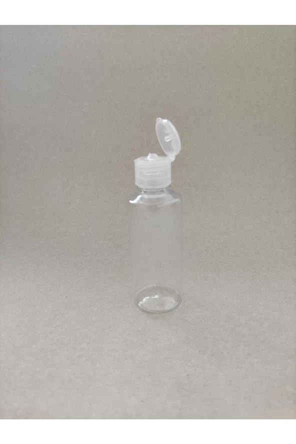 100 Adet 20 ml Şeffaf Fliptop Kapaklı Kolonya, Dezenfektan, Likit Şişesi - 2