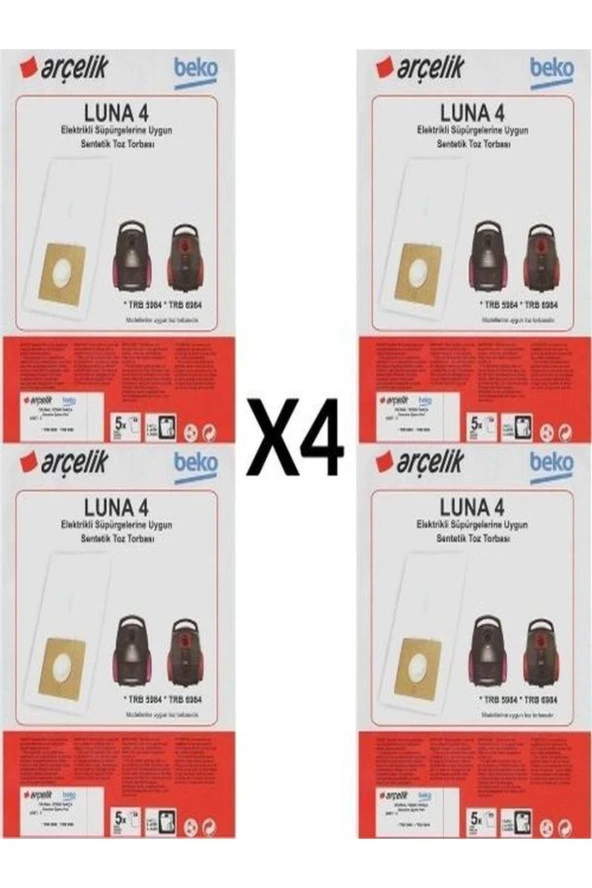 Eticaretarena 4 Paket 20 Adet Arçelik Trb 6984 Süpürge Modeli Toz Torbası Trb6984