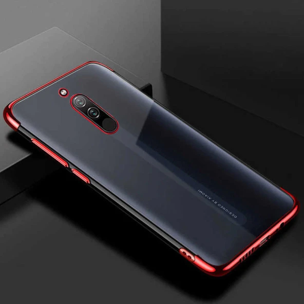 Xiaomi Redmi 8 Kılıf Dört Köşe Renkli Lazer Şeffaf Silikon Kapak (GLİTTER)