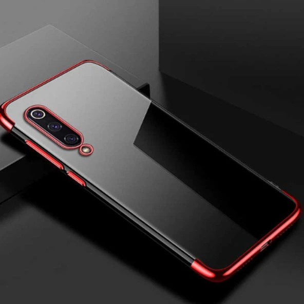 Xiaomi Mi 9 Kılıf Dört Köşe Renkli Lazer Şeffaf Silikon Kapak (GLİTTER)