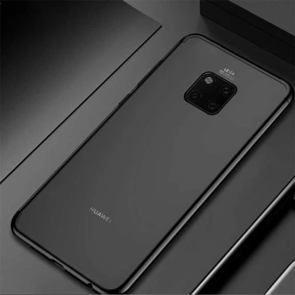 Huawei Mate 20 Pro Kılıf Dört Köşe Renkli Lazer Şeffaf Silikon Kapak (GLİTTER)